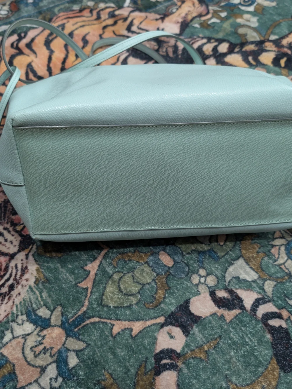 COACH Women's Light Mint Leather Tote with Wristlet